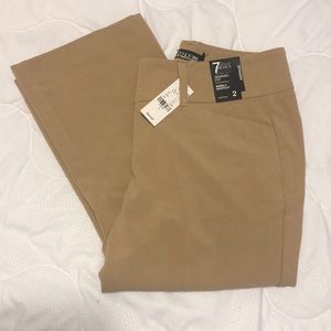 7th Ave. Barely Bootcut Mid Rise Stretch Tan Pants